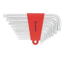 Набор ключей имбусовых Torx , 9 шт, T10-T50, CrV, коротких, с сатинированным покрытием Matrix