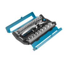 Набор торцевых головок, трещотка 120 зубьев, 1/2", 1/4", CrV, 41 предмет Gross