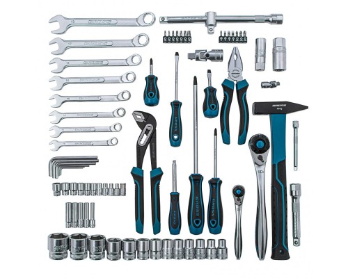 Набор инструментов, 1/4", 1/2", CrV, 120 зубьев, 76 предметов Gross Набор инструментов, 1/4", 1/2", CrV, 120 зубьев, 76 предметов Gross