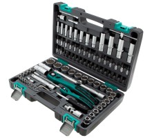 Набор инструментов 1/2", 1/4", CrV, 12 гранные головки, пластиковый кейс, 94 предмета Stels