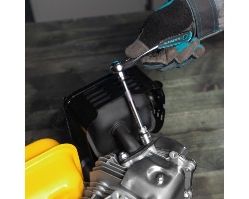 Набор торцевых головок, трещотка 120 зубьев, 1/4", CrV, 12 предметов Gross