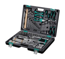 Набор инструментов, 1/2",3/8", 1/4", CrV, пластиковый кейс 142 предмета Stels