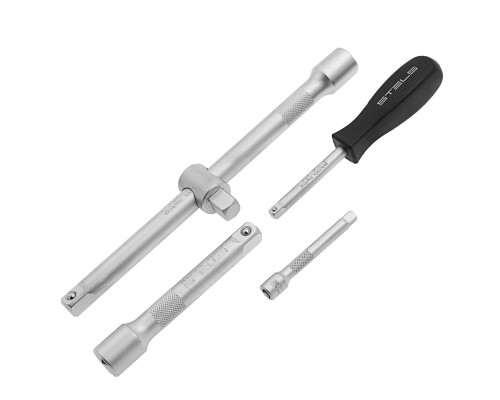 Набор инструментов, 1/2", 1/4", CrV, 12 гранные головки, пластиковый кейс, 76 предметов Stels Набор инструментов, 1/2", 1/4", CrV, 12 гранные головки, пластиковый кейс, 76 предметов Stels
