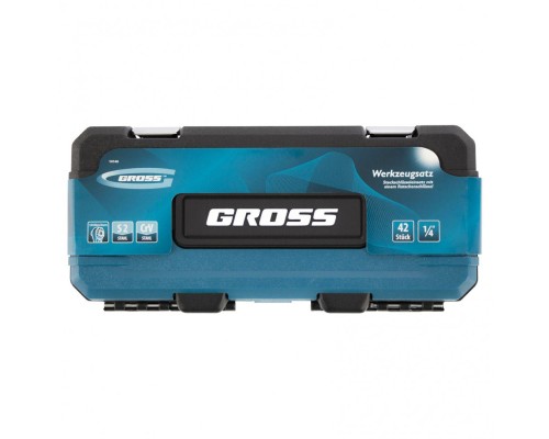 Набор инструментов, 1/4", CrV, 120 зубьев, 42 предмета Gross Набор инструментов, 1/4", CrV, 120 зубьев, 42 предмета Gross