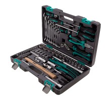Набор инструментов, 1/2", 1/4", CrV, 12 гранные головки, пластиковый кейс, 76 предметов Stels