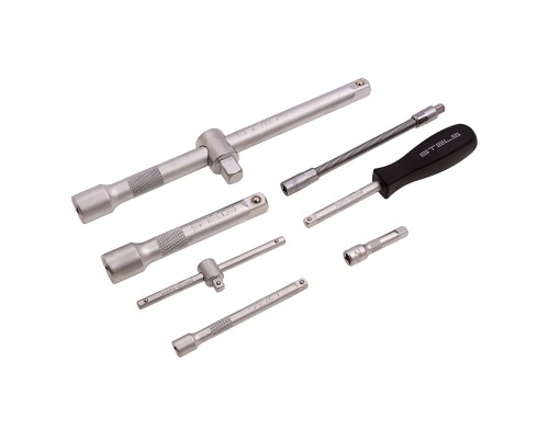 Набор инструментов, 1/2", 1/4", CrV, пластиковый кейс 82 предмета Stels Набор инструментов, 1/2", 1/4", CrV, пластиковый кейс 82 предмета Stels