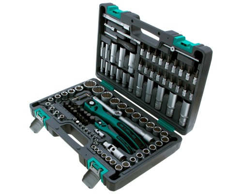 Набор инструментов 1/2", 1/4", CrV, 12 гранные головки, пластиковый кейс, 109 предмета Stels Набор инструментов 1/2", 1/4", CrV, 12 гранные головки, пластиковый кейс, 109 предмета Stels