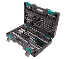 Набор инструментов, 1/2", 1/4", CrV, пластиковый кейс 82 предмета Stels