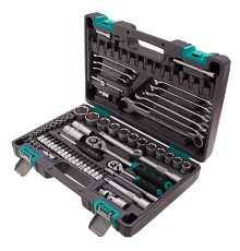 Набор инструментов, 1/2", 1/4", CrV, пластиковый кейс 82 предмета Stels