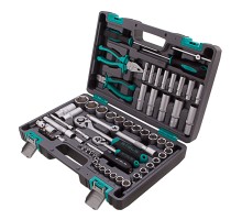 Набор инструментов, 1/2", 1/4", CrV, пластиковый кейс 69 предметов Stels