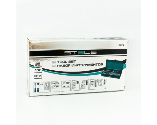 Набор торцевых головок с трещоткой, 1/2" и 1/4", 68 предметов Stels