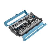 Набор торцевых головок, трещотка 120 зубьев, 1/2", CrV, 36 предметов Gross