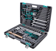 Набор инструментов, 1/4", 1/2", Cr-V, S2, усиленный кейс, 119 предметов Stels