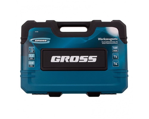 Набор инструментов, 1/4", 1/2", CrV, 120 зубьев, 109 предметов Gross