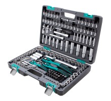 Набор инструментов, 1/4", 3/8", 1/2", Cr-V, S2, усиленный кейс, 151 предмет Stels