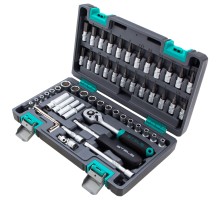 Набор инструментов, 1/4", CrV, пластиковый кейс 57 предметов Stels