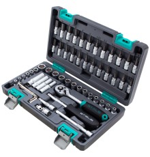 Набор инструментов, 1/4", CrV, пластиковый кейс 57 предметов Stels