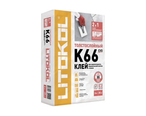 Клеевая смесь LITOKOL LitoFloor K66 класс C2, 25 кг