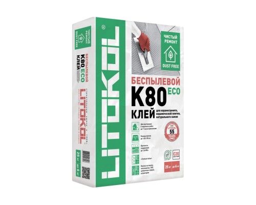 Клеевая смесь LITOKOL LitoFlex К80 ECO класс C2E, 25 кг