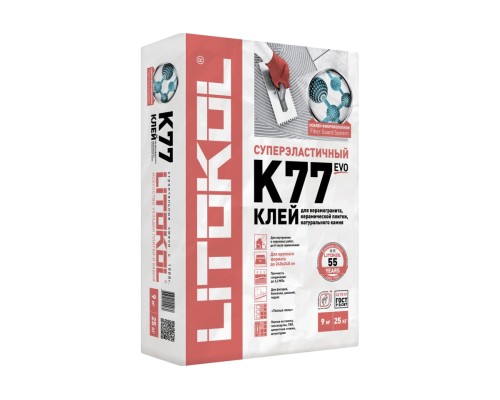 Клеевая смесь LITOKOL SuperFlex K77 класс C2TES1, 25 кг