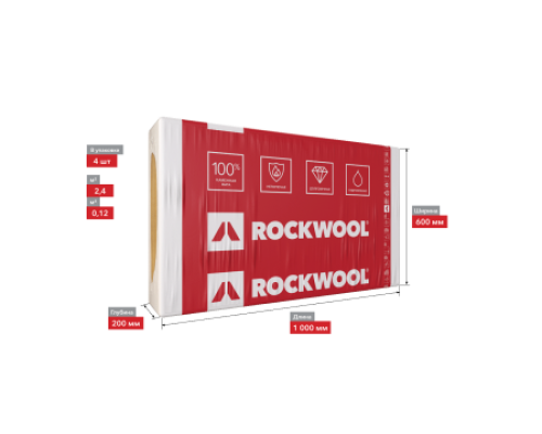 Роквул Флор Баттс 1000х600х50мм (2,4м2) (0,12м3) (4шт/уп)