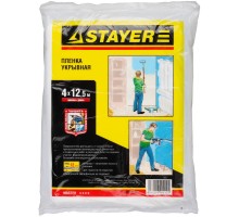 STAYER 4 м, 12,5 м, 12 мкм, защитная укрывочная пленка (1225-15-12)