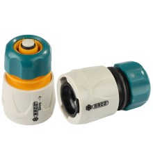 RACO ORIGINAL, 1/2″ + 1/2″ с автостопом, из ABS пластика, быстросъемный соединитель, для шланга, набор (4250-55265B)