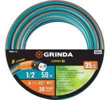 GRINDA EXPERT 5, 1/2″, 50 м, 35 атм, пятислойный, текстильное армирование, поливочный шланг, PROLine (429007-1/2-50)