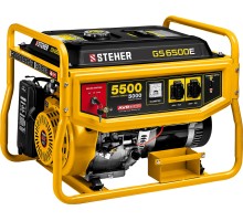 STEHER 5500 Вт, бензиновый генератор с электростартером (GS-6500E)