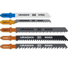 URAGAN T-хвост., по металлу/дереву, 5 шт, набор полотна для лобзика (159488-H5)