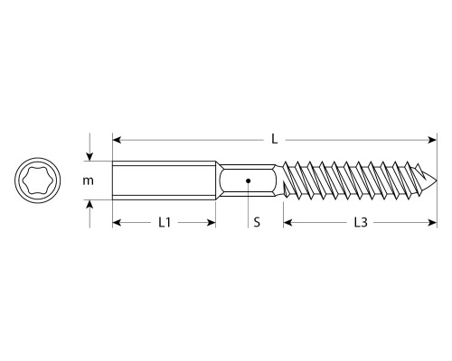 ЗУБР М10 x 100 мм, 600 шт, сантехническая шпилька (37870-10-100-600)