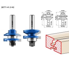 ЗУБР 41.3 x 23 мм, хвостовик 12 мм, набор фрез рамочных №1, Профессионал (28771-41.3-H2)