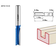 ЗУБР 10 x 25 мм, хвостовик 8 мм, фреза пазовая прямая, Профессионал (28753-10-25)