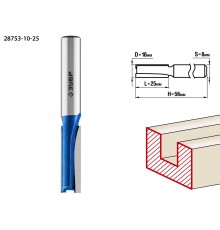 ЗУБР 10 x 25 мм, хвостовик 8 мм, фреза пазовая прямая, Профессионал (28753-10-25)