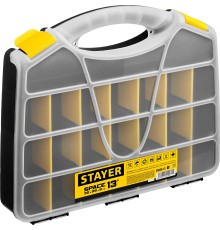 STAYER SPACE-13, 320 х 260 х 60 мм, (13″), пластиковый органайзер с 21 ячейкой (38038-13)