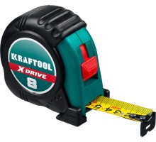 KRAFTOOL X-Drive, 8 м х 25 мм, рулетка (34122-08)