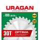 URAGAN Optima, 180 х 30/20 мм, 30Т, пильный диск по дереву (36801-180-30-30)