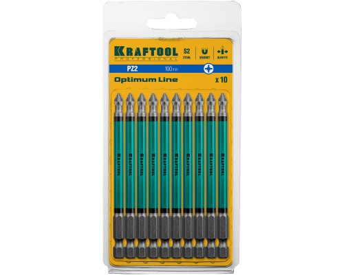 KRAFTOOL Optimum PZ2, 100 мм, 10 шт, биты (26124-2-100-10)