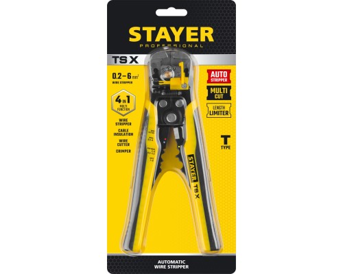 STAYER TS-X, 0.2 - 6 мм2, автоматический многофункциональный стриппер, Professional (22655)