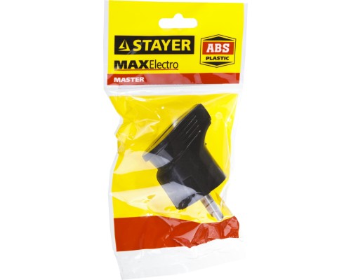STAYER MAXElectro, черная, 16 А/220 В, 1300 Вт, угловая вилка (55161-B) STAYER MAXElectro, черная, 16 А/220 В, 1300 Вт, угловая вилка (55161-B)