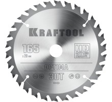 KRAFTOOL Optima, 165 х 20 мм, 30Т, пильный диск по дереву (36951-165-20)