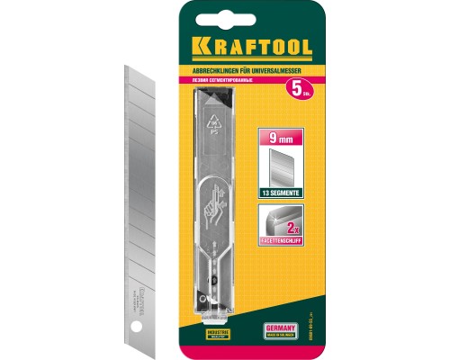 KRAFTOOL 9 мм, 5 шт, Сегментированные лезвия (09601-09-S5)