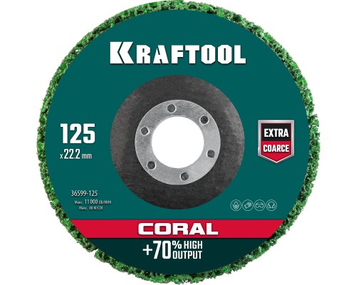 KRAFTOOL 125 х 22.2 мм, круг полимерно-шлифовальный синтетический абразивный (36599-125)