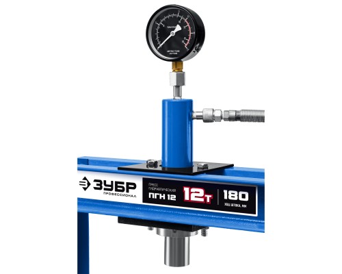 ЗУБР ПГН-12, 12 т, гидравлический пресс с гидронасосом и манометром, Профессионал (43072-12)