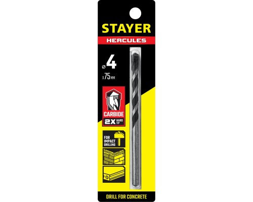 STAYER Hercules, 4 x 75 мм, cверло по бетону, Professional (2915-075-04)