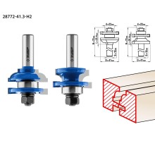 ЗУБР 41 x 23 мм, хвостовик 12 мм, набор фрез рамочных №2, Профессионал (28772-41.3-H2)