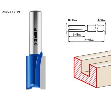 ЗУБР 12 x 19 мм, хвостовик 8 мм, фреза пазовая прямая, Профессионал (28753-12-19)