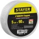 STAYER FIBER-Tape, 5 см х 90 м, 3 х 3 мм, самоклеящаяся серпянка, Professional (1246-05-90)