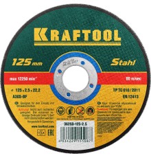 KRAFTOOL 125 x 2.5 x 22.2 мм, для УШМ, круг отрезной по металлу (36250-125-2.5)