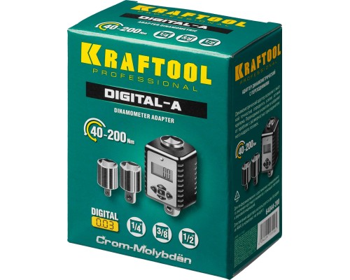 KRAFTOOL GRAND, 1/2″, 40 - 200 Н·м, динамометрический адаптер с переходниками (64044-200)